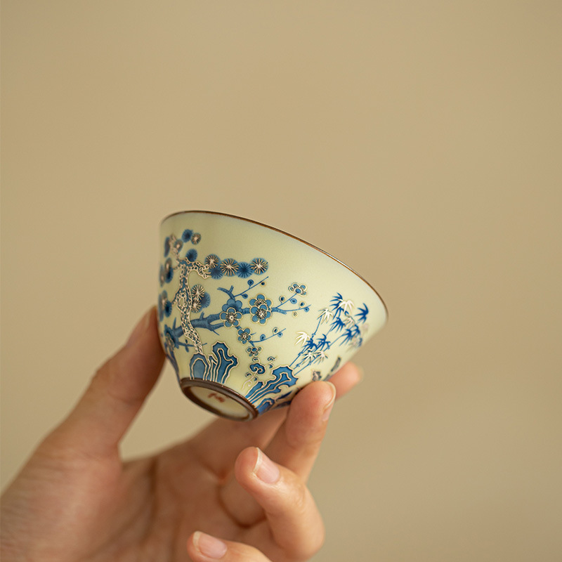 Office Technician - Xícara de Chá Jingdezhen Pintada à